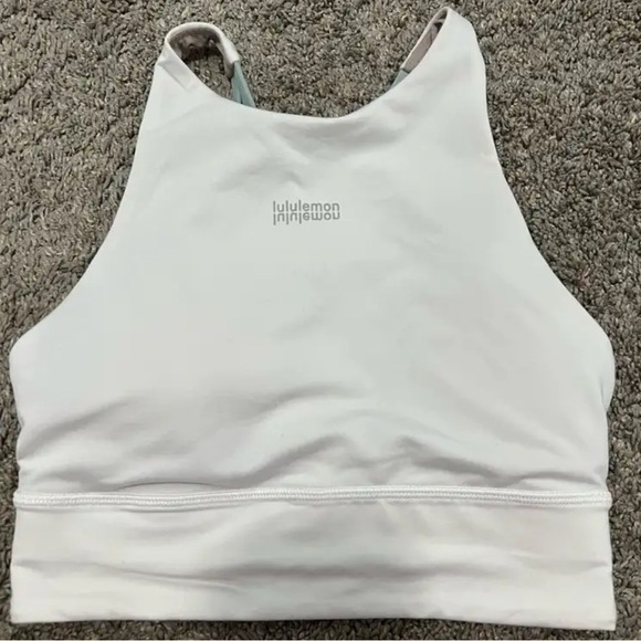 White lululemon on sport bra/ tank top size 4, worn once perfect condition - Picture 1 of 4